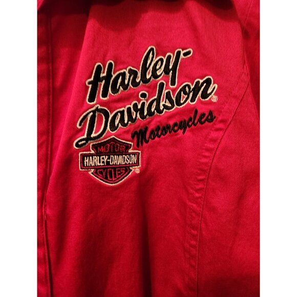 Harley Davidson Zipper Women Shirt Red Size Medium - Picture 2 of 4